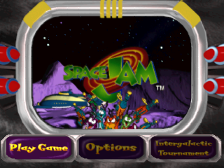 Space Jam title screen for Playstation